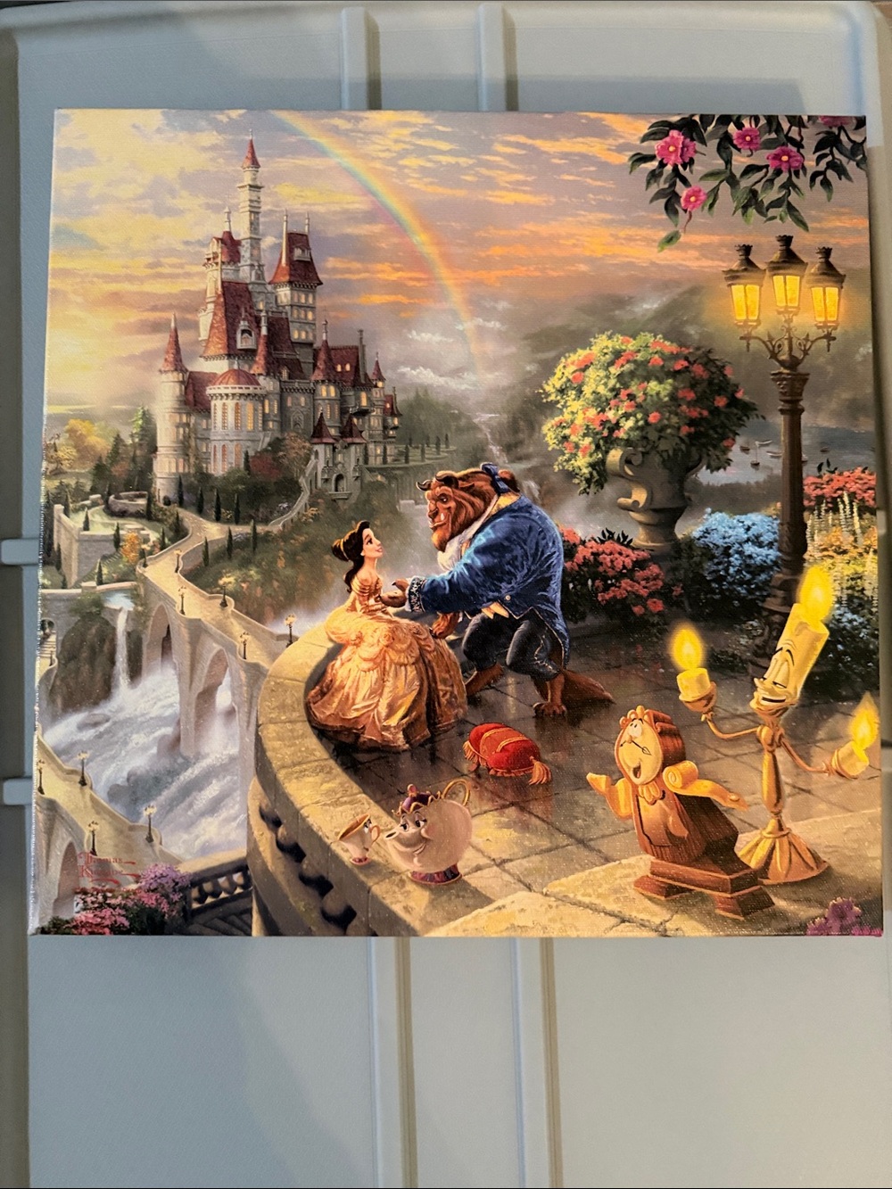 Thomas Kinkade Beauty and the Beast 14x14 wrapped canvas